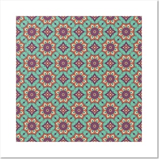 Beautiful Moroccan Flower Pattern Posters and Art